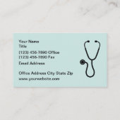 Visitenkarten für das Gesundheitswesen Visitenkarte (Rückseite)