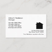 Visitenkarten für das Immobilienmanagement Visitenkarte (Rückseite)