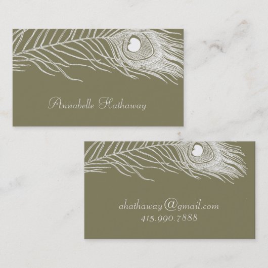 Visitenkarten für das Weiße Pfauengeflecht Visitenkarte (Vorne/Hinten)
