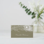 Visitenkarten für das Weiße Pfauengeflecht Visitenkarte (Stehend Vorderseite)