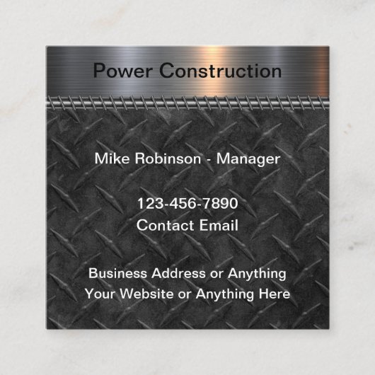 Visitenkarten für den coolen Werksbau Quadratische Visitenkarte (Vorderseite)