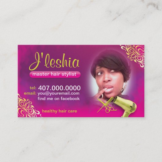 Visitenkarten für den Friseursalon mit Ihrem Foto Terminkarte (Vorderseite)