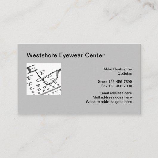Visitenkarten für den Optiker Visitenkarte (Vorderseite)