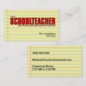Visitenkarten für den Schullehrer humorvoll Visitenkarte (Vorne/Hinten)