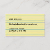 Visitenkarten für den Schullehrer humorvoll Visitenkarte (Rückseite)