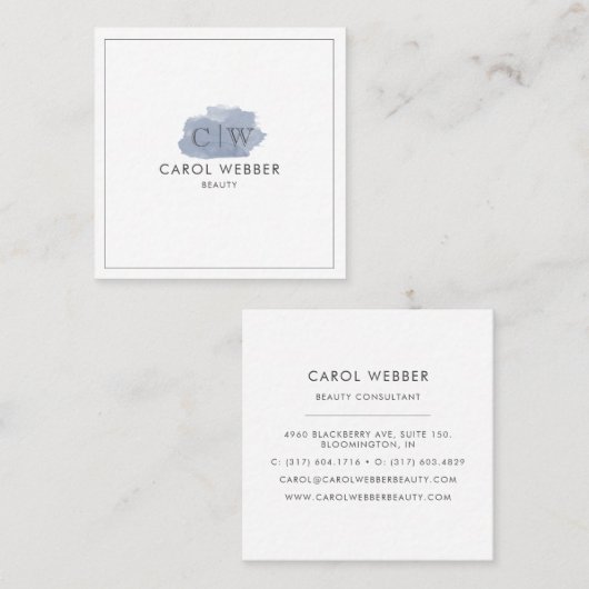 Visitenkarten für den Watercolor Square Quadratische Visitenkarte (Vorne/Hinten)