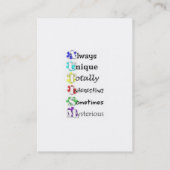 Visitenkarten für die intolerante Visitenkarte (Rückseite)