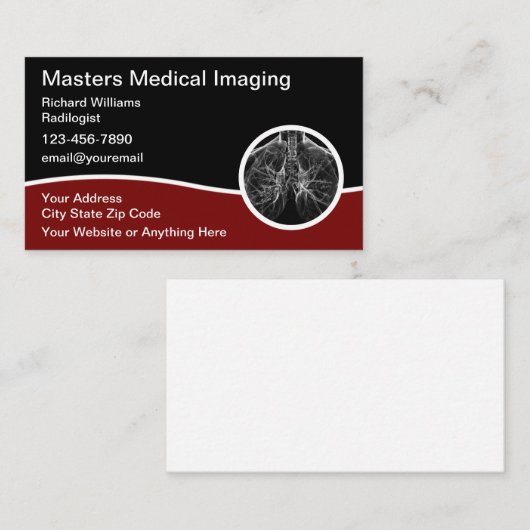 Visitenkarten für die medizinische Radiologie Visitenkarte (Vorne/Hinten)