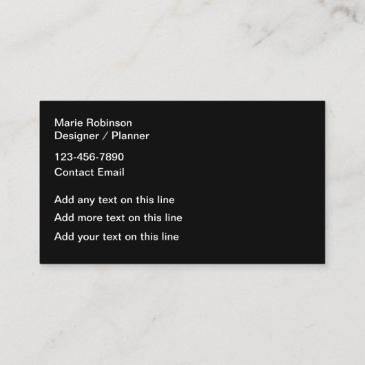 Visitenkarten für die Organisation und Gestaltung Visitenkarte (Rückseite)