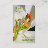 Visitenkarten für die White Lily Floral Visitenkarte (Rückseite)