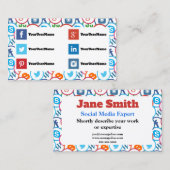 Visitenkarten für Experten für soziale Medien Visitenkarte (Vorne/Hinten)