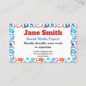 Visitenkarten für Experten für soziale Medien Visitenkarte (Rückseite)