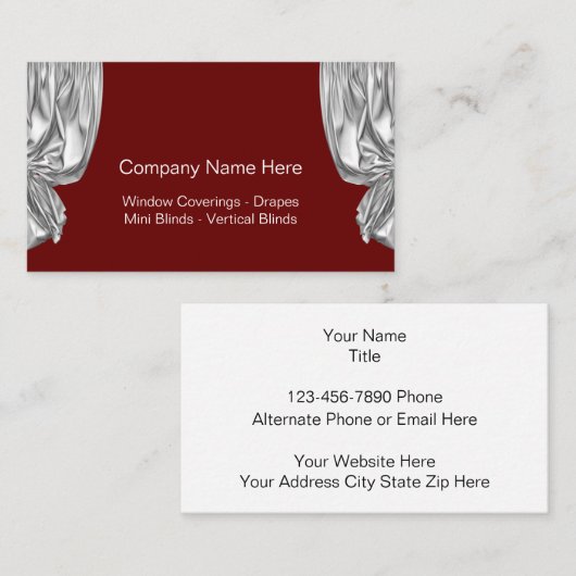 Visitenkarten für Fensterbehandlungen Visitenkarte (Vorne/Hinten)