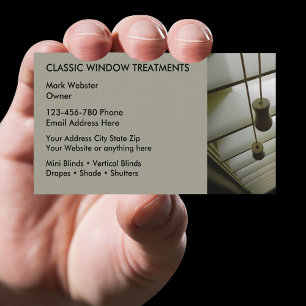 Visitenkarten für Fensterbehandlungen Visitenkarte