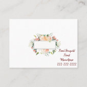 Visitenkarten für Floristen, florale Visitenkarten Visitenkarte (Rückseite)