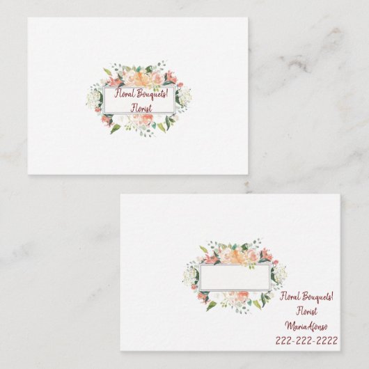 Visitenkarten für Floristen, florale Visitenkarten Visitenkarte (Vorne/Hinten)
