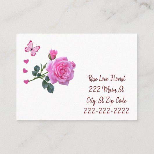 Visitenkarten für Floristen, florale Visitenkarten Visitenkarte (Rückseite)