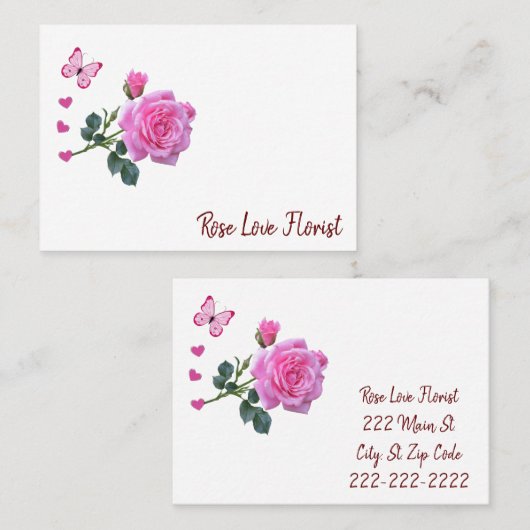 Visitenkarten für Floristen, florale Visitenkarten Visitenkarte (Vorne/Hinten)