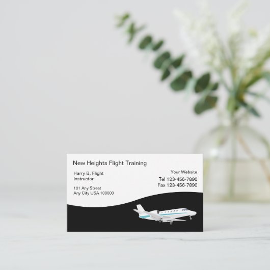 Visitenkarten für Flugschulungen Visitenkarte (Stehend Vorderseite)