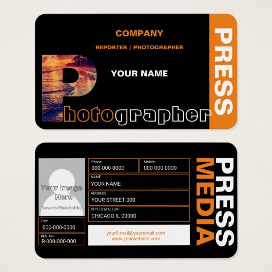 Visitenkarten für Fotografen (Vorne & Hinten)