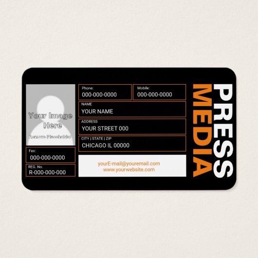 Visitenkarten für Fotografen (Rückseite)