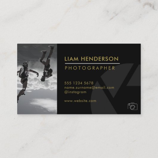 Visitenkarten für Fotografie - Moderne Fotografen Visitenkarte (Rückseite)