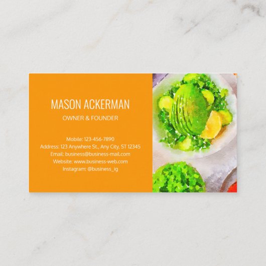 Visitenkarten für Gesundheit / Lebensmittel / Oran Visitenkarte (Rückseite)