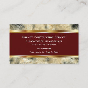 Visitenkarten für Granite Construction Visitenkarte