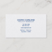 Visitenkarten für Ingenieurwesen und Bauwesen Visitenkarte (Rückseite)