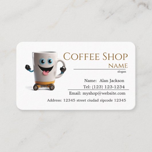 Visitenkarten für Kaffeehäuser Visitenkarte (Vorderseite)