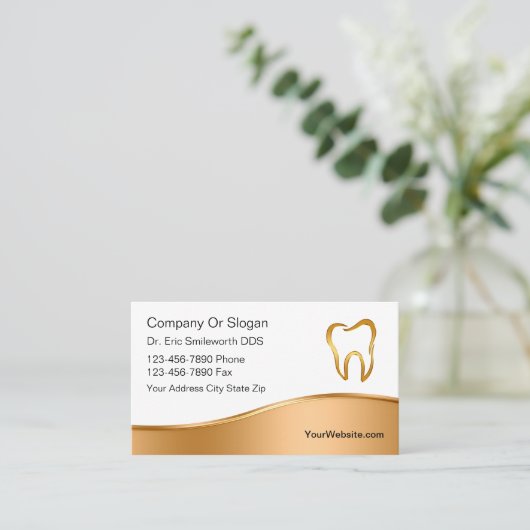 Visitenkarten für klassische Zahnärzte Terminkarte (Stehend Vorderseite)