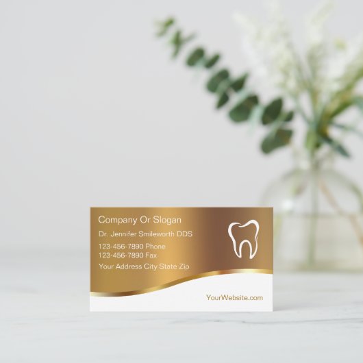 Visitenkarten für klassische Zahnärzte Visitenkarte (Stehend Vorderseite)