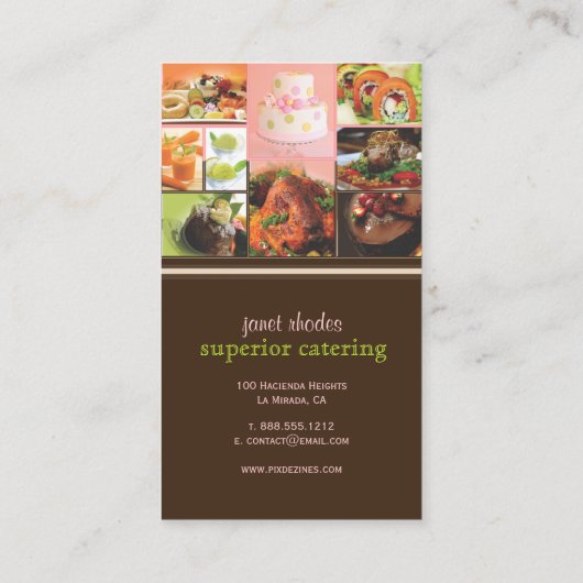 Visitenkarten für Koch oder Catering Visitenkarte (Rückseite)