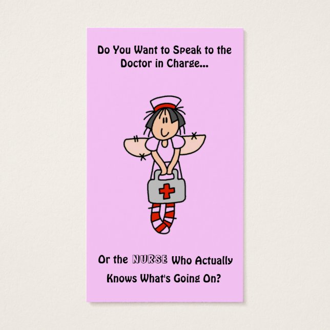 Visitenkarten für Krankenpfleger (Rückseite)