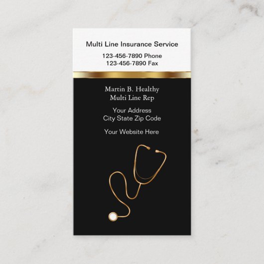 Visitenkarten für Krankenversicherungen Visitenkarte (Vorderseite)