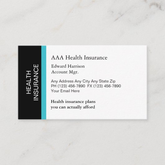Visitenkarten für Krankenversicherungen Visitenkarte (Vorderseite)