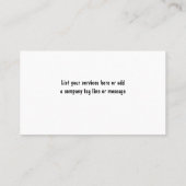 Visitenkarten für Kurierdienste Visitenkarte (Rückseite)