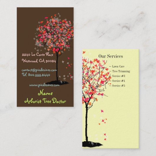 Visitenkarten für Landschaftsarchitekten Visitenkarte (Vorne/Hinten)