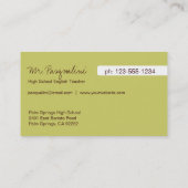 Visitenkarten für Lehrkräfte Visitenkarte (Rückseite)