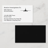 Visitenkarten für Luftfahrtprüfer Visitenkarte (Vorne/Hinten)