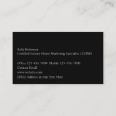 Visitenkarten für Luxury Realtor Monogram Visitenkarte (Rückseite)