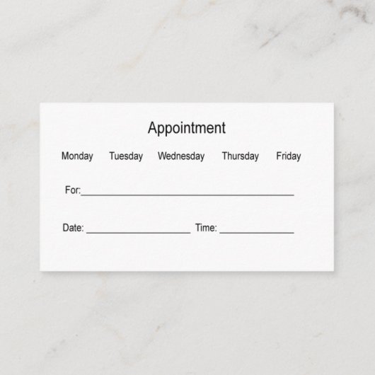 Visitenkarten für medizinische Patienten Visitenkarte (Rückseite)