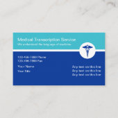 Visitenkarten für medizinische Transkription Visitenkarte (Vorderseite)