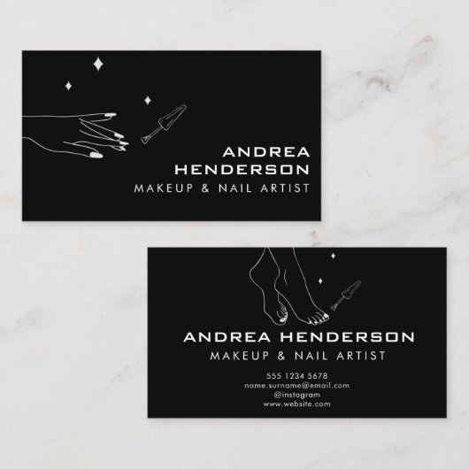 Visitenkarten für Nageltechniker, Nail-Künstler-Ma Visitenkarte (Vorne/Hinten)