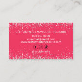 Visitenkarten für Nail Tech Hot Pink Glitzer Visitenkarte (Rückseite)