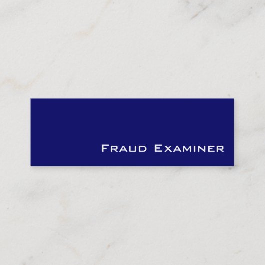 Visitenkarten für Navy White Fraud Examiner Mini Visitenkarte (Vorderseite)
