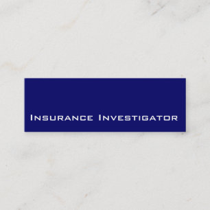 Visitenkarten für Navy White Insurance Investigato Mini Visitenkarte
