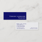 Visitenkarten für Navy-White-Language-Lehrer Mini Visitenkarte (Vorne/Hinten)