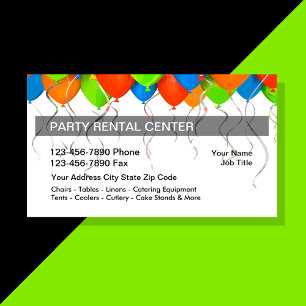 Visitenkarten für Partyrentalunternehmen Visitenkarte