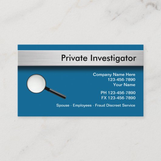 Visitenkarten für private Ermittler Visitenkarte (Vorderseite)